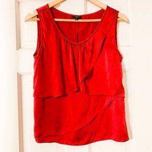 Talbots Soft Red Silk Dressy Flowy Tank Top-Size 6